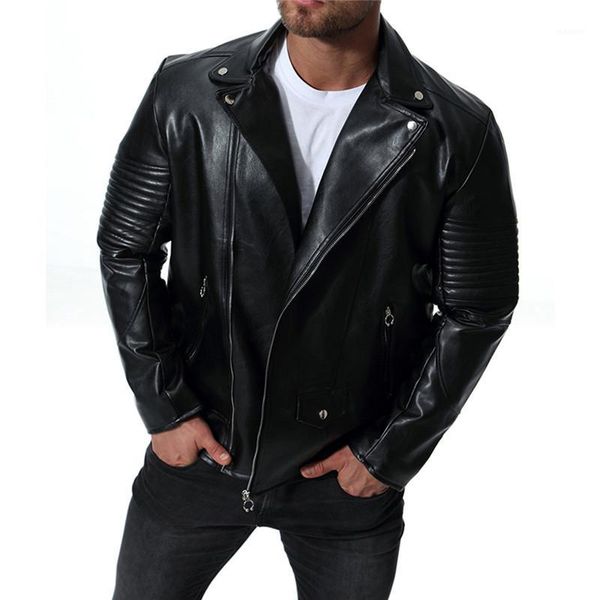 

moruancle men leather motorcycle jackets and coats windproof pu biker jacket outerwear for male trucker clothing plus size m-5xl1, Black;brown