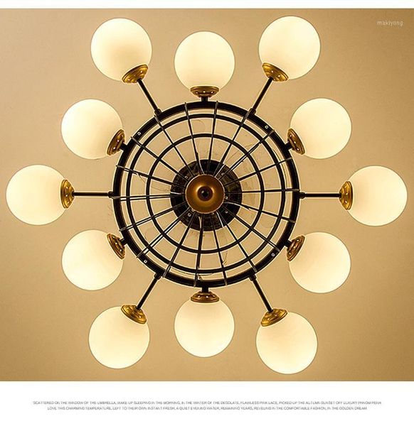 

electric fans ceiling light modern minimalist led energy-saving lamp mute anion bedroom living room study fan with lamp1