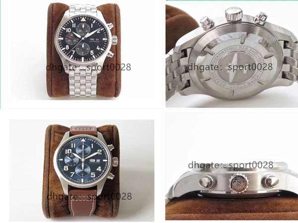 

zf production 3777 pilot timing series 43mm*15mm right-angle turning grinding 7750 movement timing function is consistent, Slivery;brown