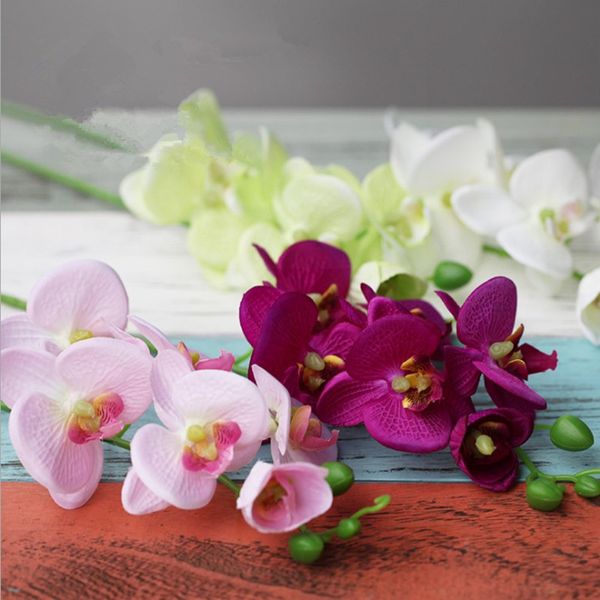 Elegante orchidea Phalaenopsis 3D per tavolo da pranzo Decorazioni per la casa Fiori artificiali Matrimonio Decorazioni fai da te 100 pezzi Spedizione gratuita