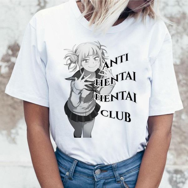 

футболка химико мультфильм toga senpai женская waifu женщины боку нет герой печать академии футболка tee рубашка футболка thirt thirt haraju, White