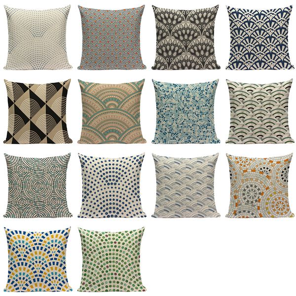 

bohemian geometric throw pillowcase mandala stripe linen bed pillows cover retro line home decoration couch seat cushion covers