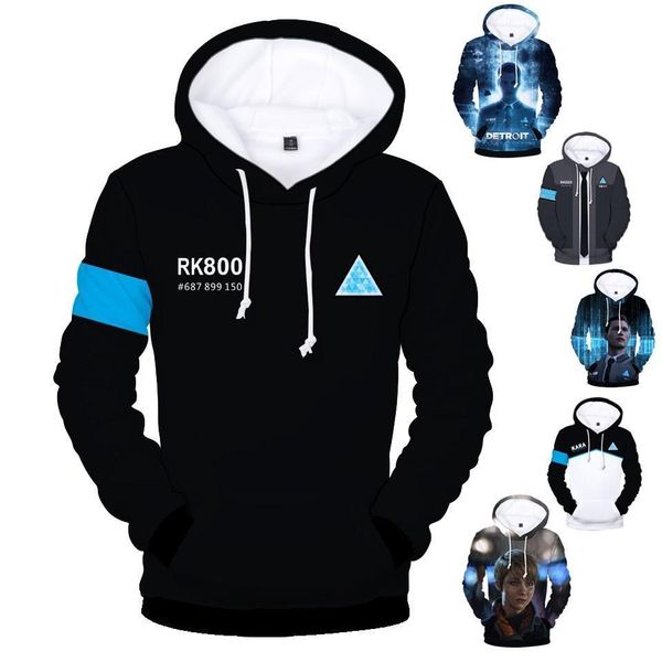 

игра детройт становятся человеческими rk800 connor cosplay pullover с капюшоном с капюшоном с капюшоном с капюшоном с капюшоном с капюшоном, Black