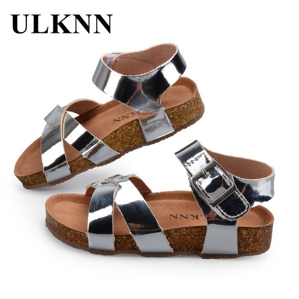 

ulknn boys girls sandals shoes for children gladiator glitter pu leather beach school shoes new roman sandals girl boy y200103, Black;red
