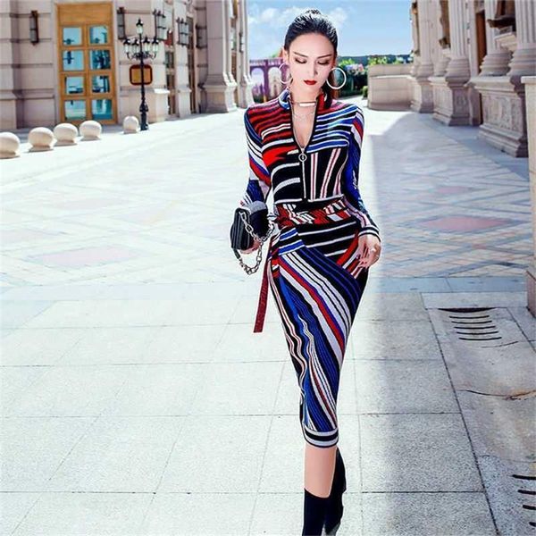 

2020 new autumn dress a-line skirt printing zipper long sleeve dress, Black;gray