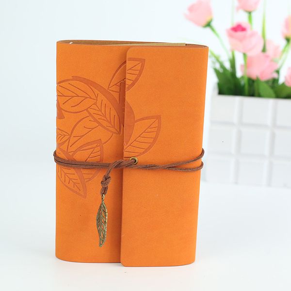 

a7 portable notebook creative notepads classical travel diawith leaf bueatiful souvenir loose sheet vintage gift for stu 5 nuqox, Purple;pink