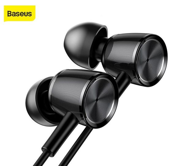 

headphones & earphones original baseus hybrid pro hd earphone wired in-ear earbud hifi stereo metal headset fone de ouvido with mic for phon