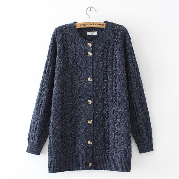 

cardigans for women 2021 autumn winter loose sweater o neck knitted cardigan hollow out twist women's oversize sweater, White