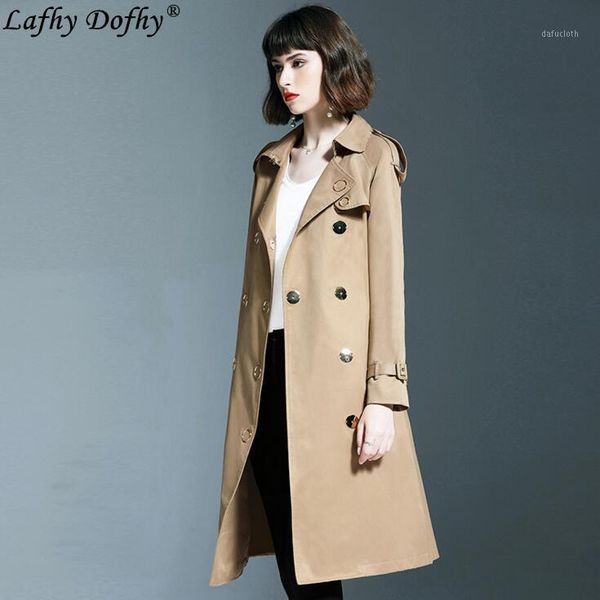 

autumn new style british style catwalk star with the same paragraph slim snap button over the knee long section windbreaker 2591, Tan;black