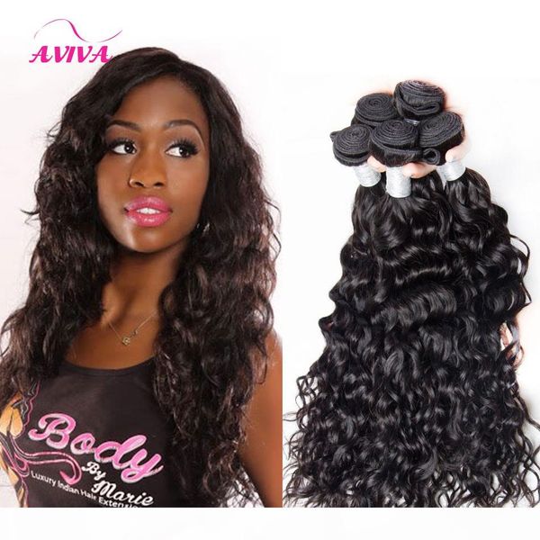 

brazilian peruvian indian malaysian cambodian virgin hair wet wavy human hair bundles 4 bundles water wave curly weave human hair weaves, Black