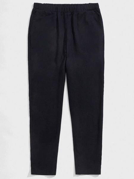 

men elastic waist loungewear pants 38lt#, Black;brown
