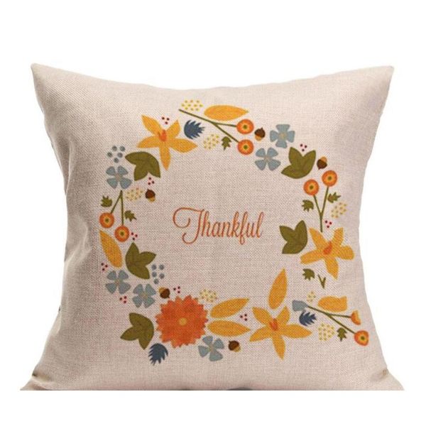 

happy thanksgiving day pillow covers fall decor cotton linen give thanks sofa throw pillow case home car cushion jllrhy eatout