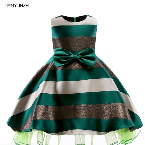 

summer bowknot dresses for girls princess dress kids wedding party toddler clothing kg-21, Red;yellow