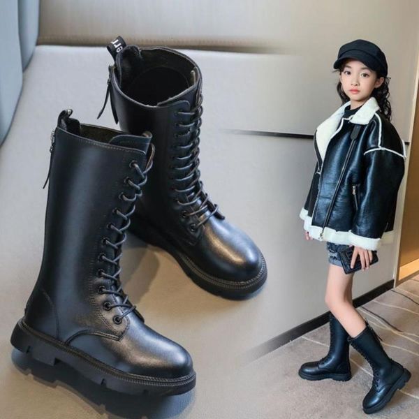 

snow 2020 new high plush children' girls' martin boots autumn and winter cotton sho, Black;grey