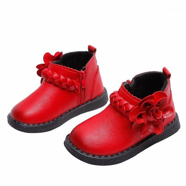 

boots 2021 autumn fashion flower little girl kids ankle leather shoes baby size children' winter 1 2 3 4 5 6 year1, Black;grey