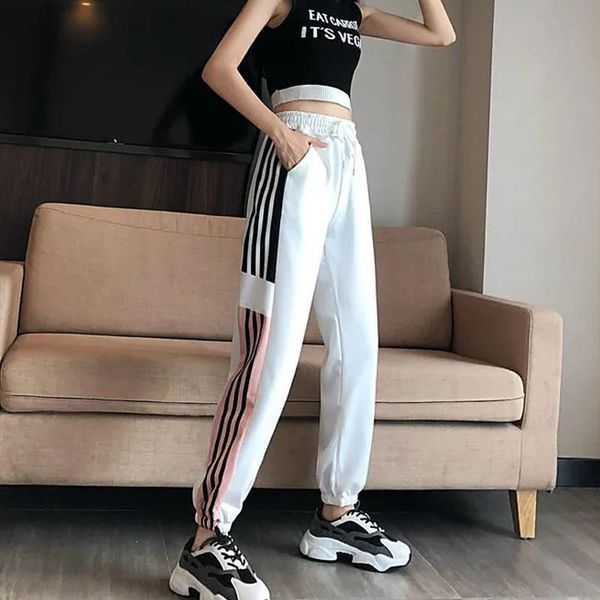 

baggy harem pants women plus size 5xl high waist loose casual joggers women sweatpant summer hip hop trouser pantalon femme, Black;white
