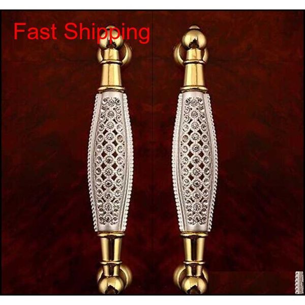 

128mm fashion deluxe glass diamond furniture handle gold kitchen cabinet wardrobe handle pull k9 crystal jllbjw soif