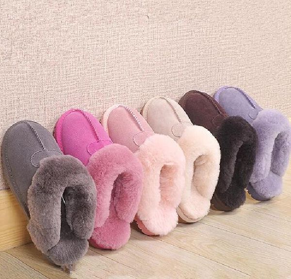 

sell classic aus u5125 warm slippers goat skin sheepskin man women slippers boots keep warm comfortable ladies easy non slippery slippers tr, Black