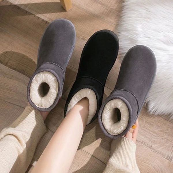 

snow boots women's fashion thick-soled plus velvet shoes 2020 new winter snow cotton autumn and winter wild cotton shoes #fx3a, Black