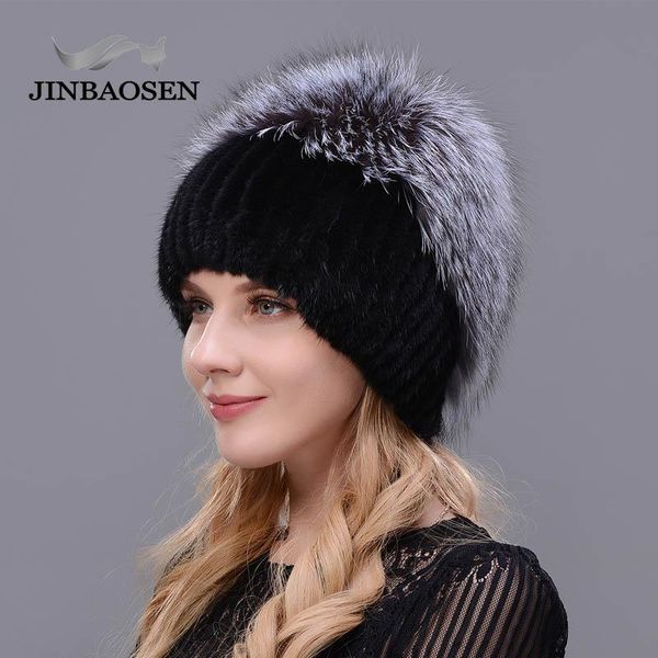 

2020 russian fur woman winter fashion real fur hat natural knit wool ski hat warm ear protection travel, Blue;gray