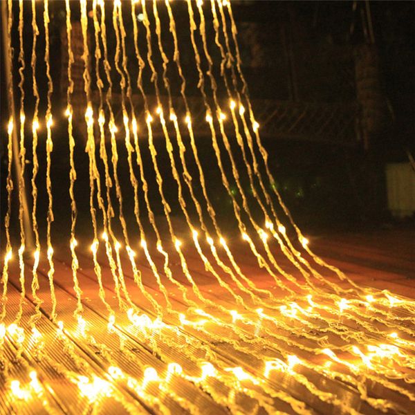 

christmas led string holiday merry 3x2m waterfall happy new year wedding party decoration light eu plug