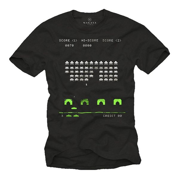 

смешные мужская gamer футболка space invaders летняя мода майка спортивная с капюшоном толстовка толстовка