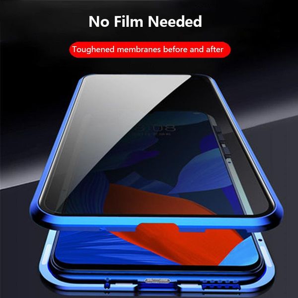 

360 metal magnetic phone case for huawei p40 p40 pro double side tempered glass cover h wmtzdf