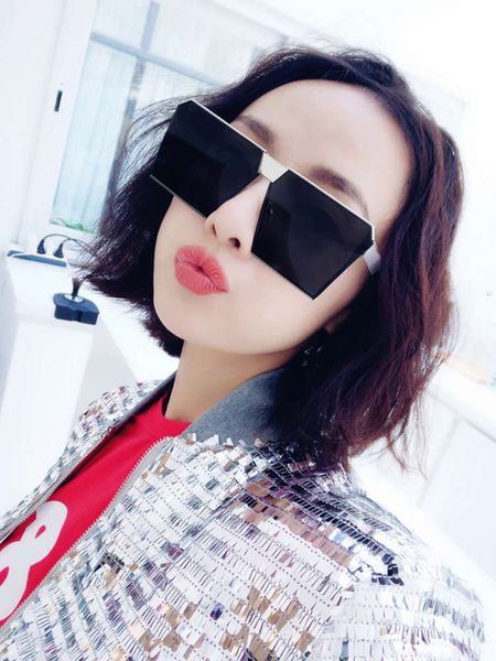 

face flat molgirl square star round sunglasses women's street p trend personality sunglasses fashion glasses men, White;black