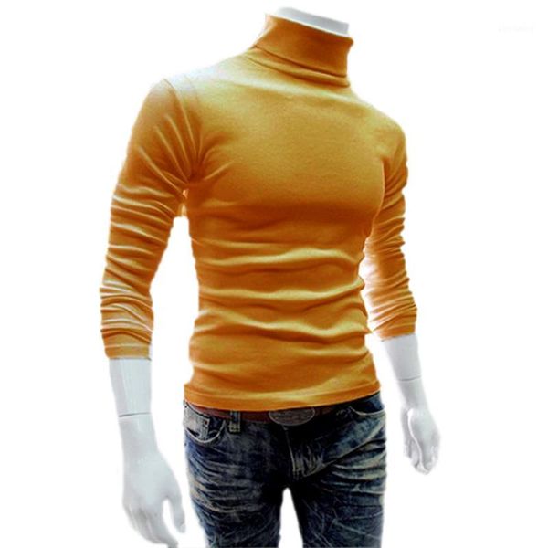 

casual men long sleeve knitwear autumn winter turtle neck slim fit basic pullover fdc991, White;black