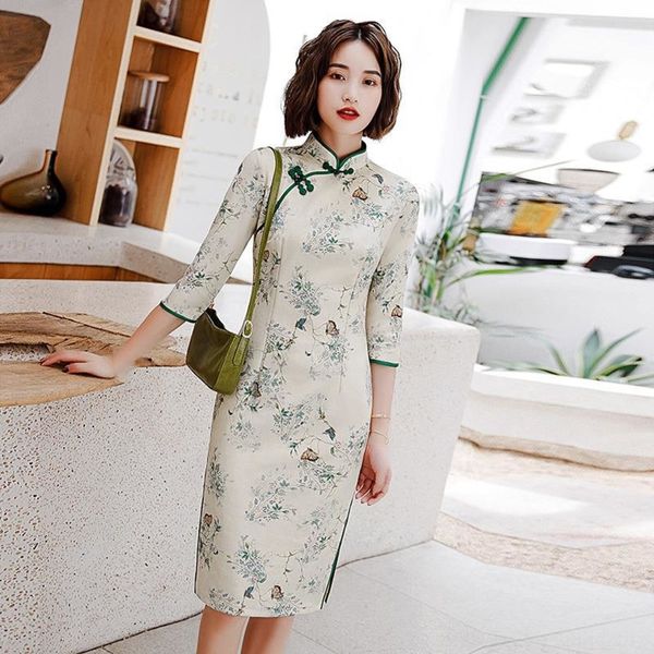 

gbxcv autumn autumn long sleeve cheongsam young cheongsam girl's daily 6kj2n new product improved women's chinese suede 2020, Black;gray