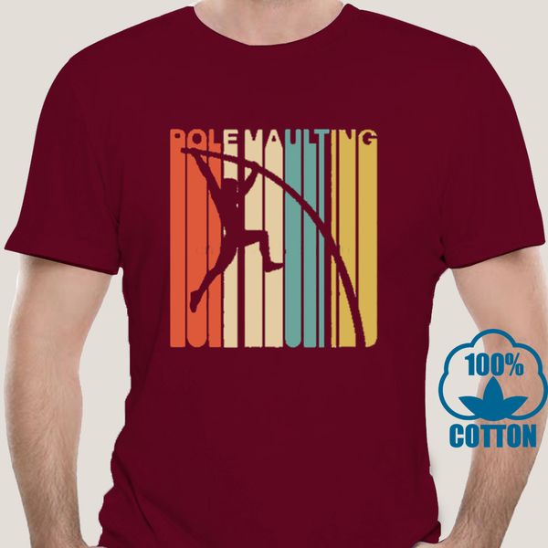 

0732d o-neck fashion casual print t shirt vintage style pole vaulting silhouette t-shirt sport hooded sweatshirt hoodie