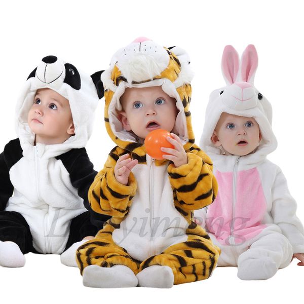 

infant baby girl clothes cartoon romper onesie flannel baby panda rabbit costumes animal newborn baby rompers jumpsuit kigurumi c1018, Blue