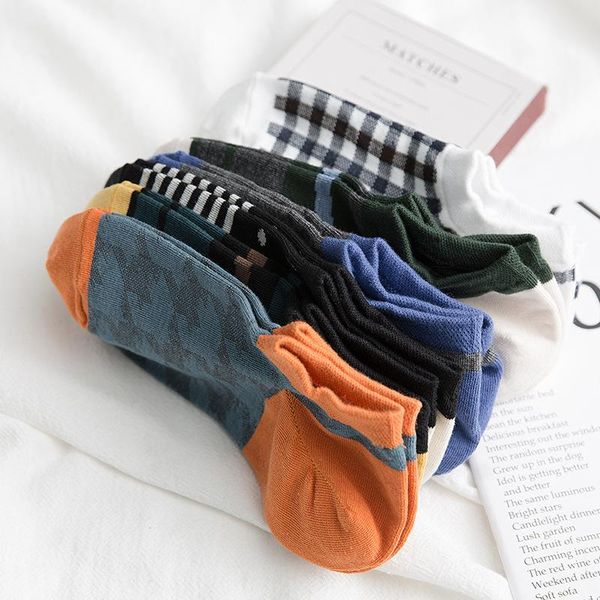 

men's socks 95 %cotton spring summer couples boat european american fashion harajuku style shallow mouth 2021, Black