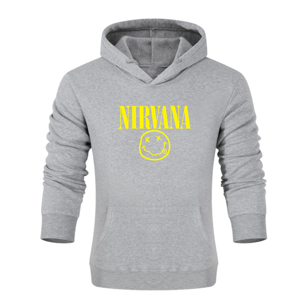 

nirvana hombre fall winter sweatshirt rock harajuku print pullover 100% cotton street clothing outdoor hip hop long sleeve coat, Gray;blue