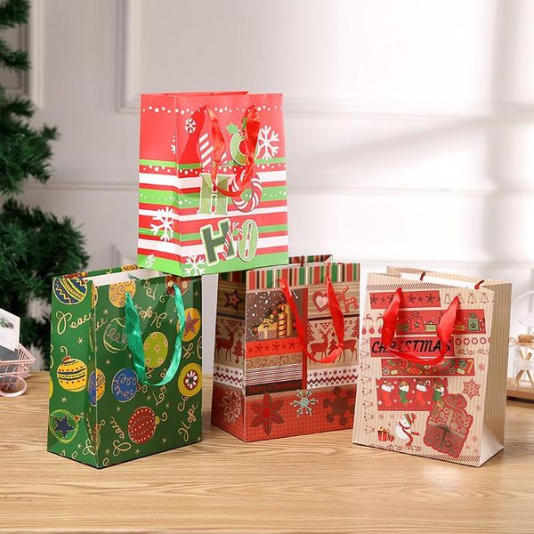 

стобан 10 шт. красный зеленый рождественские бумажные подарочные сумки ticken пищевые закуски пакет расходные материалы tote сумки партия де