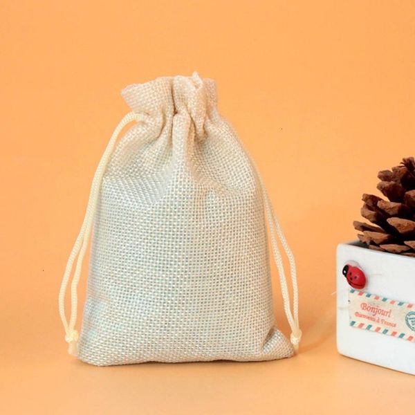 

garden linen fabric gift package bags natural burlap drawstring reusable home decor 50pcs/lot 10 nyv7r
