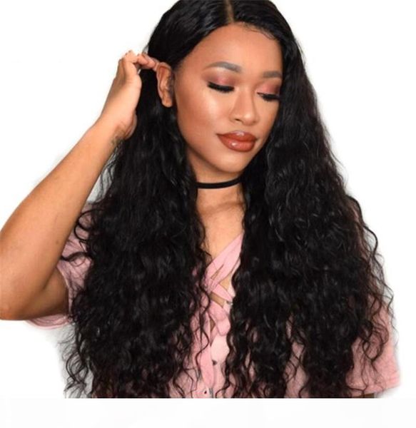 

lace front human hair wigs natural color loose deep wave indian virgin hair full lace wig with straps, Black;brown