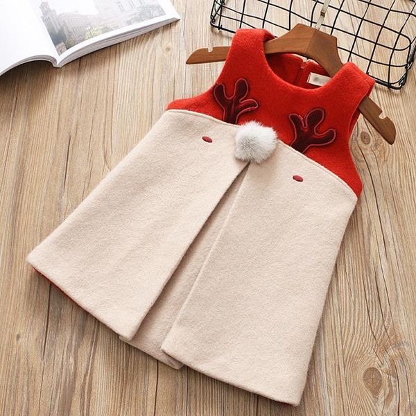 

ace love autumn winter fur new christmas cotton waistcoat deer printed children waistcoat girls winter christmas clothing1, Blue;gray