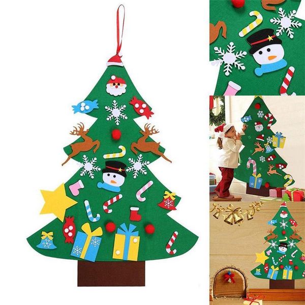 

kids toys assembled christmas tree diy felt christmas decoration for home new year xmas gifts wall hanging ornaments home decor1