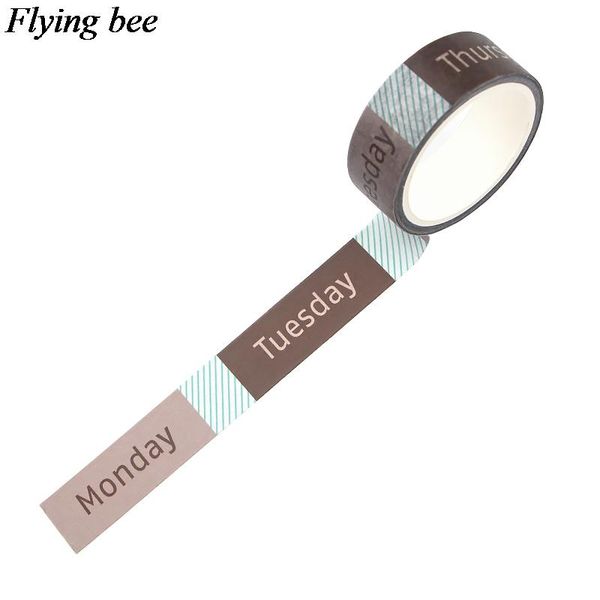 

2016 ngbee 15mmx5m week period washi tape paper diy decorative adhesive tape stationery unique masking tapes supplies x0691 h