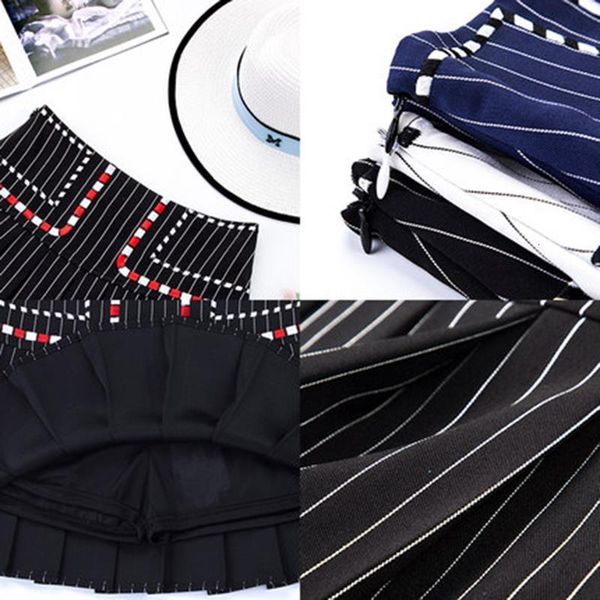 

pleated skirt female high waist a word skirt national wind student 2019 autumn and winter new korean plaid skirt, Black