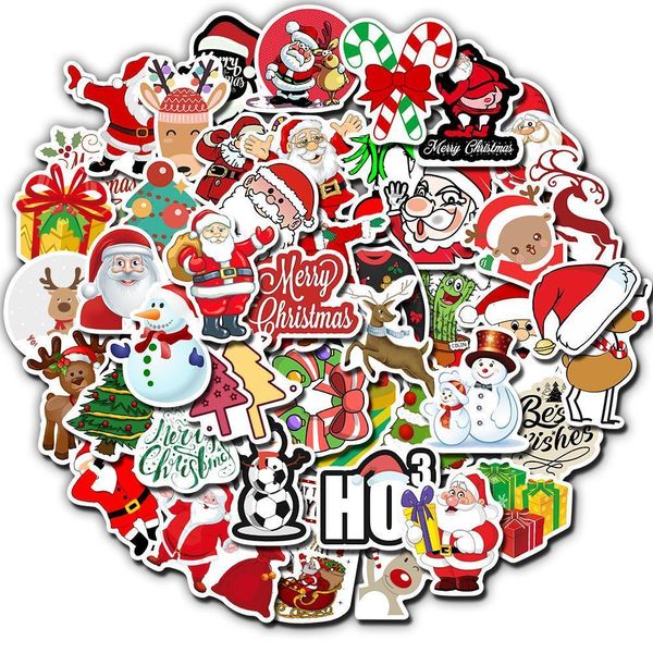 

cup christmas graffiti sticker reusable suitcase notebook cute cartoon xmas waterproof stickers dhb882 n3or