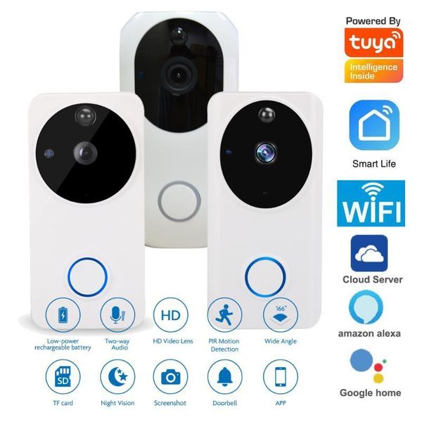 

video door phones 2.4g wifi wireless smart life app doorphone night vision camera recorder doorbell for visitor1