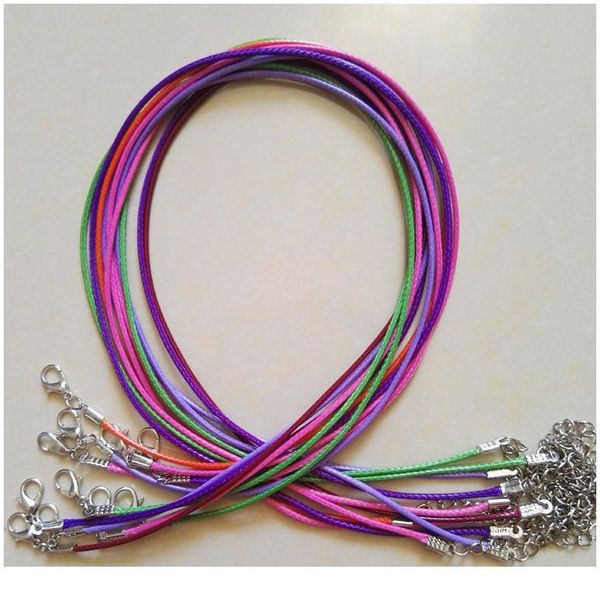 

lobster clasp 1.5mm 100pc mixed wax leather cord necklace rope pendant 45cm jewelry diy pendants w jllhlo, Silver