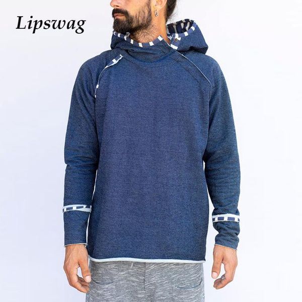 

2021 spring fashion mens hooded sweatshirt casual long sleeve button cotton hoodie plus size male loose pullover streetwear, Black