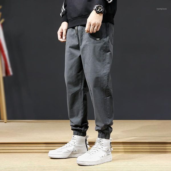 

fashion streetwear men jeans loose fit casual cargo pants hombre wide leg harem trousers japanese style hip hop jogger pants men1, Blue