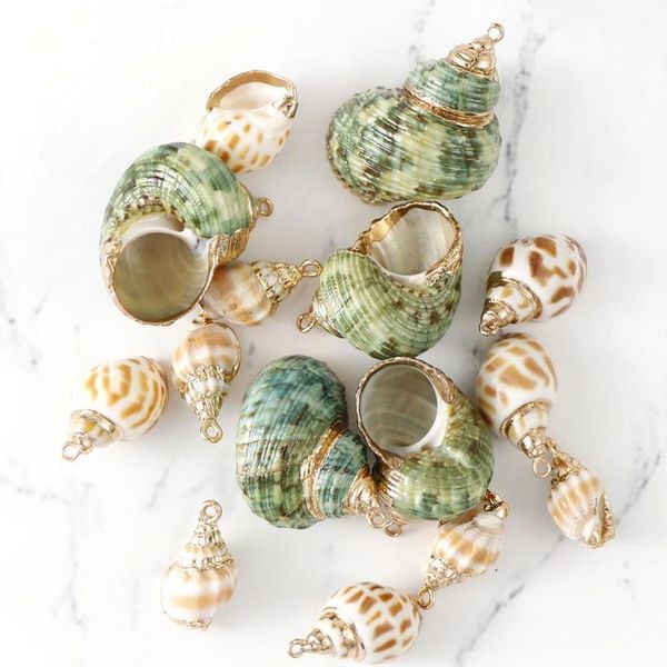 

5pcs new 20-45mm mix natural seashell gold plated crafts handmade ornaments for pendant shells diy jewelry home de jllpky, Black