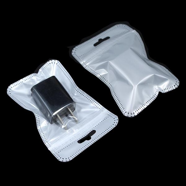 

400pcs lot zip lock clear white pearl lustre resealable plastic packaging bags with hang hole electronic accessories party pouch h bbyplk