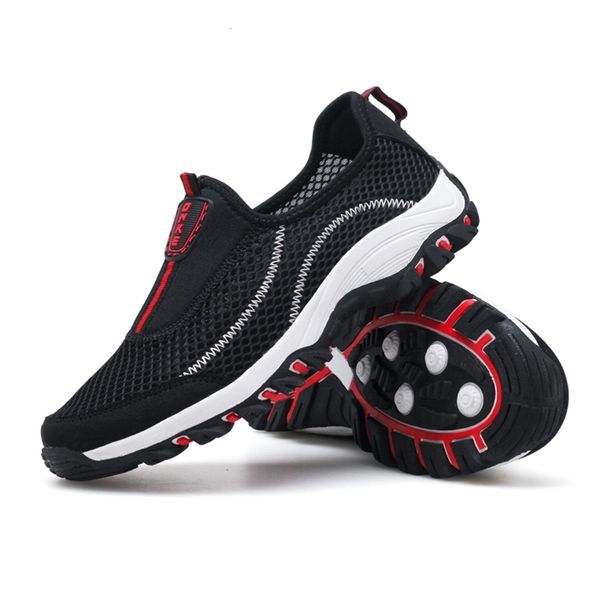 

summer men walking shoes breathable mesh sneakers women non-slip male female shoes outdoor jogging footwear slip on zapatillas