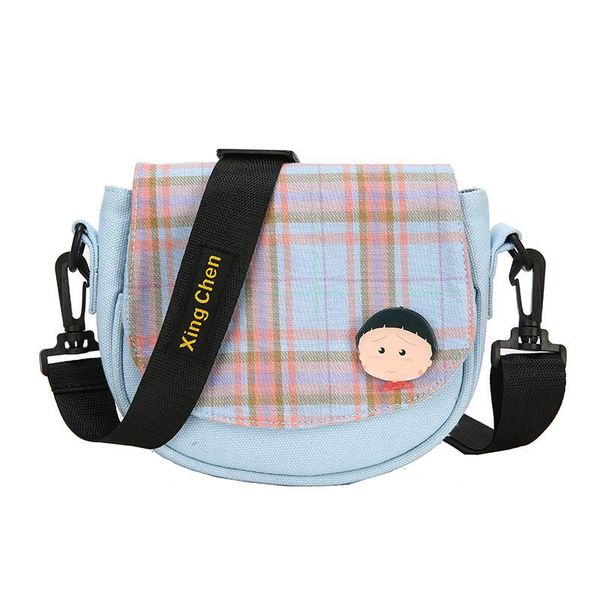 

mini canvas oval crossbody bags cute cloth with pink black color and fashion plaid patern style lady shoulder bags 2020 designer